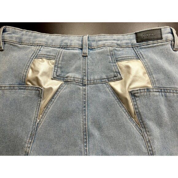 PTCL Ethikal Brand Flare Wide-Leg Jeans Sustainable Denim Star Back Detail Sz 31 - Picture 6 of 9